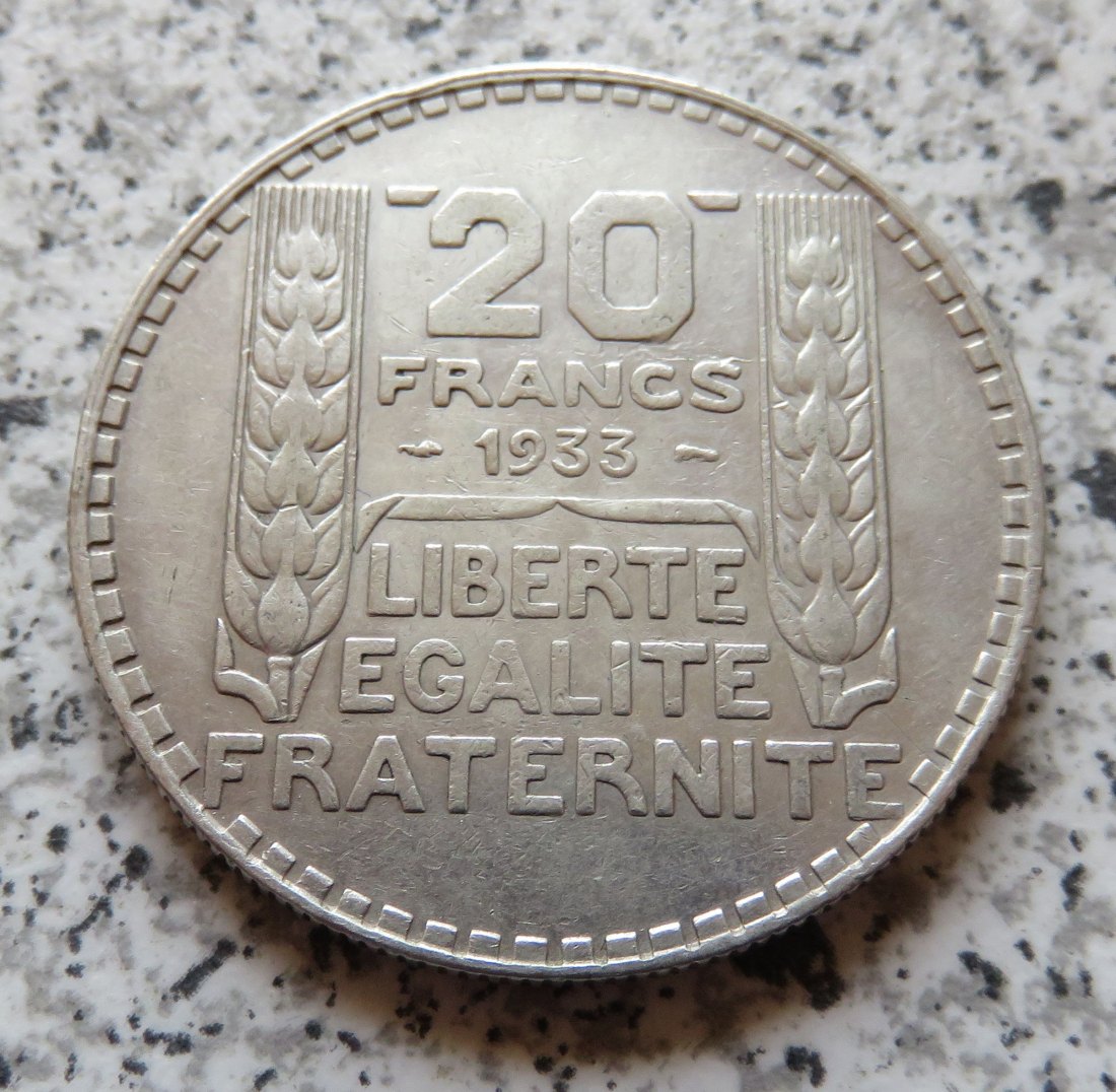  Frankreich 20 Francs 1933   