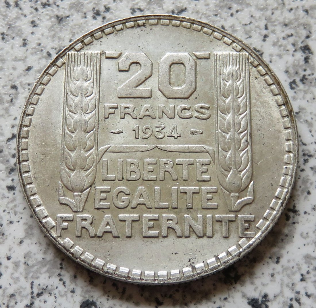  Frankreich 20 Francs 1934   