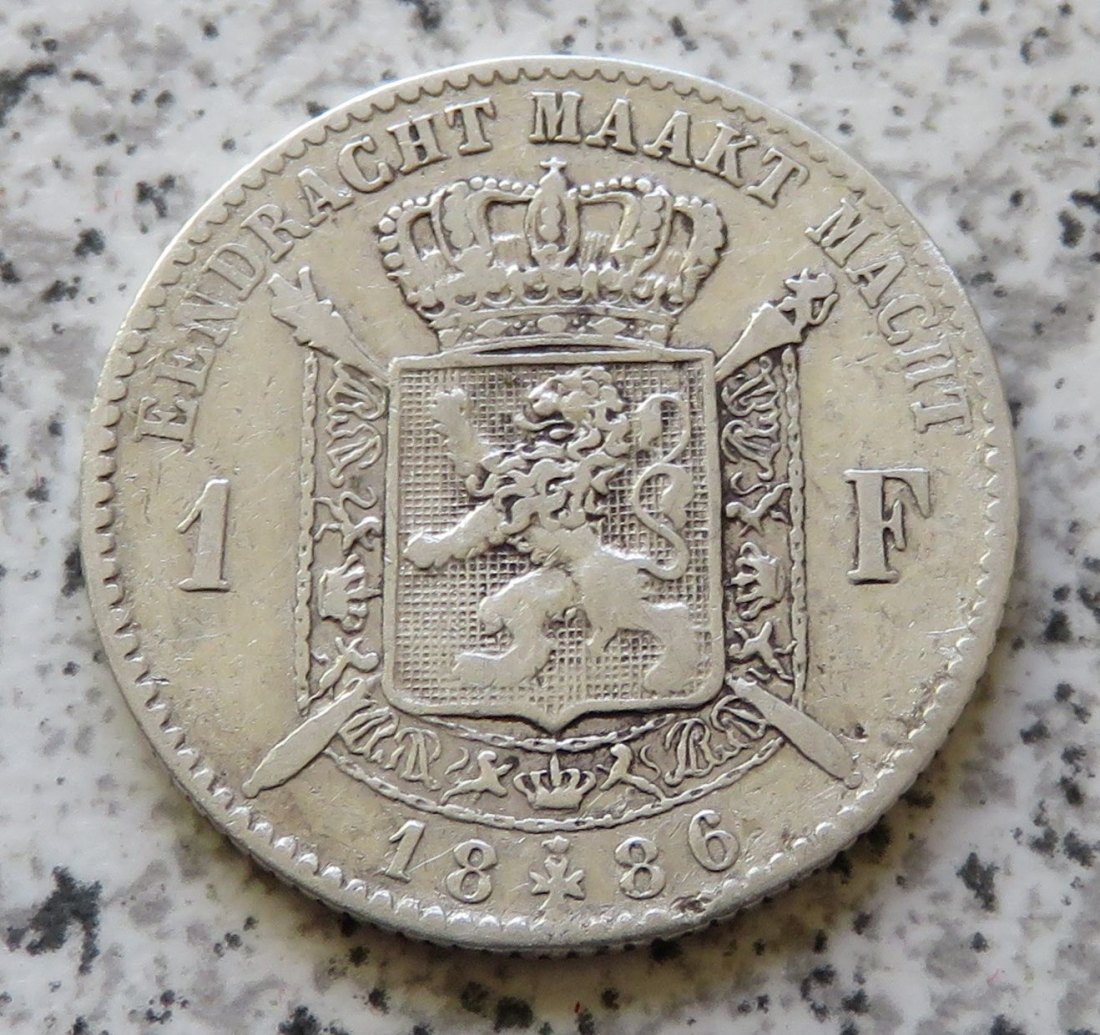  Belgien 1 Franc 1886, flämisch   