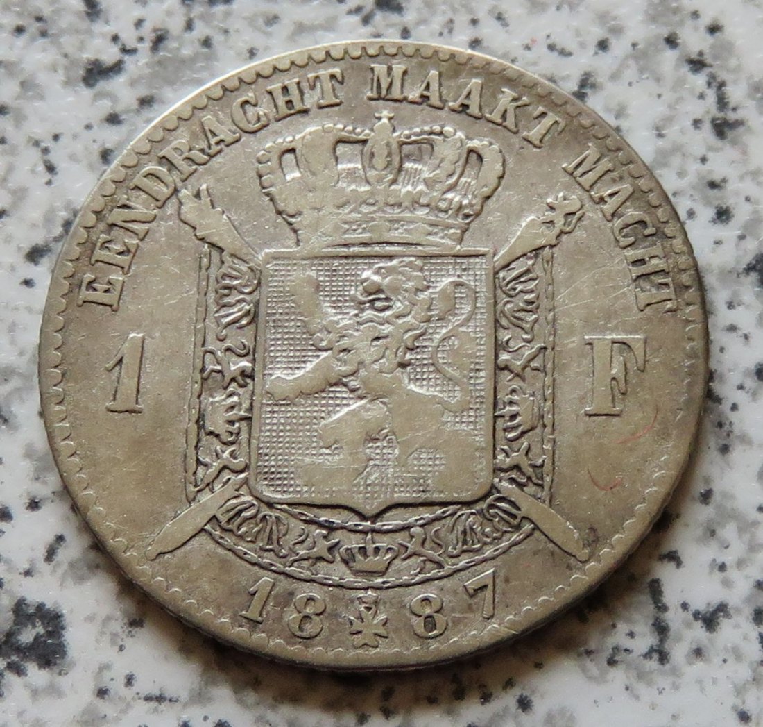  Belgien 1 Franc 1887, flämisch   