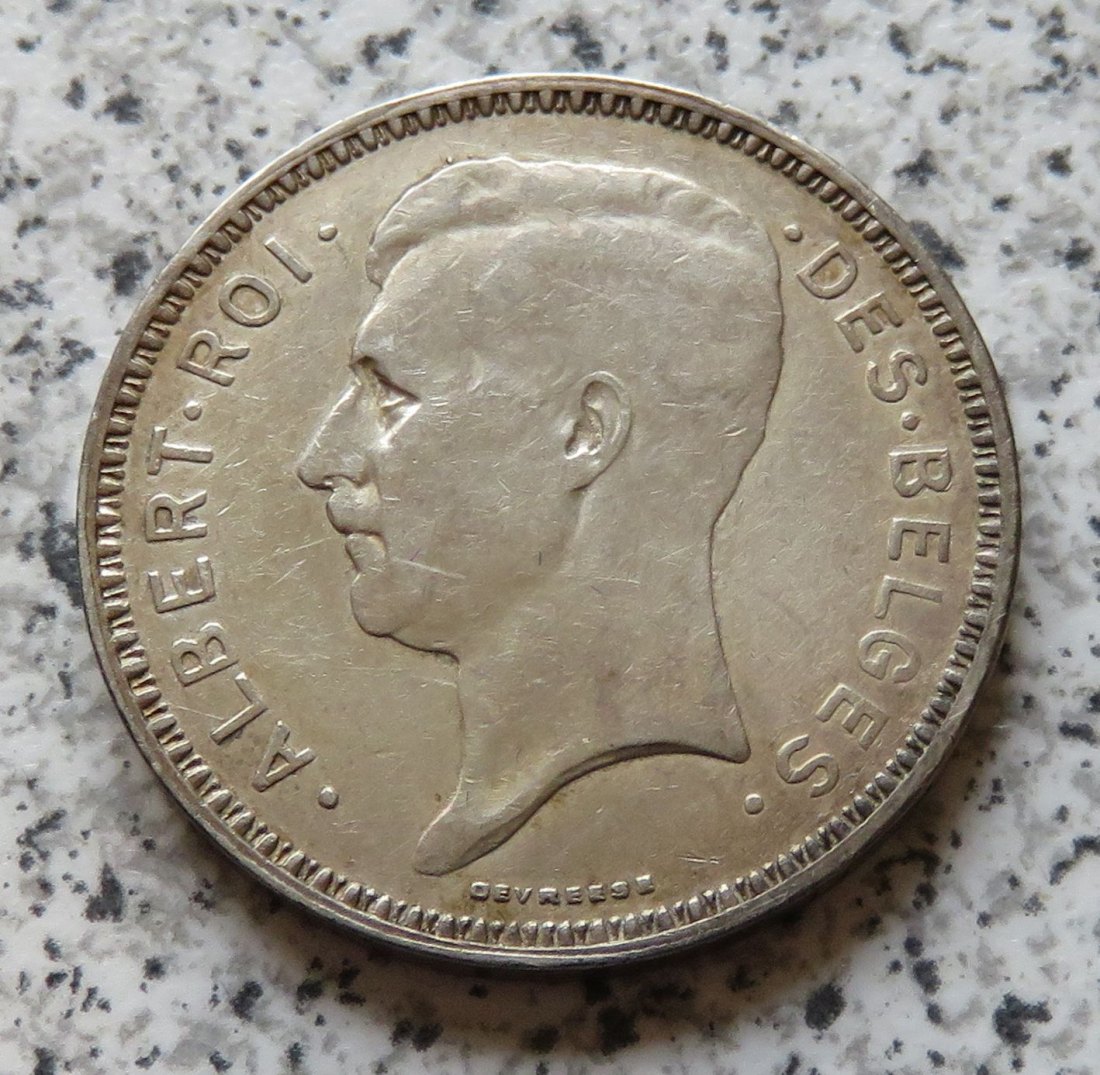  Belgien 20 Francs 1934, französisch   