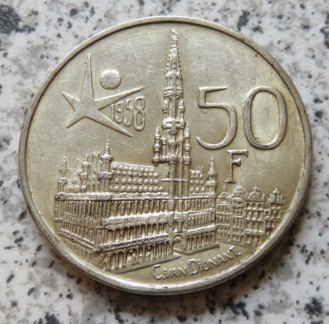  Belgien 50 Francs 1958, französisch   