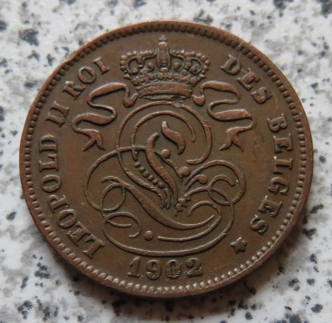  Belgien 2 Centimes 1905, französisch   