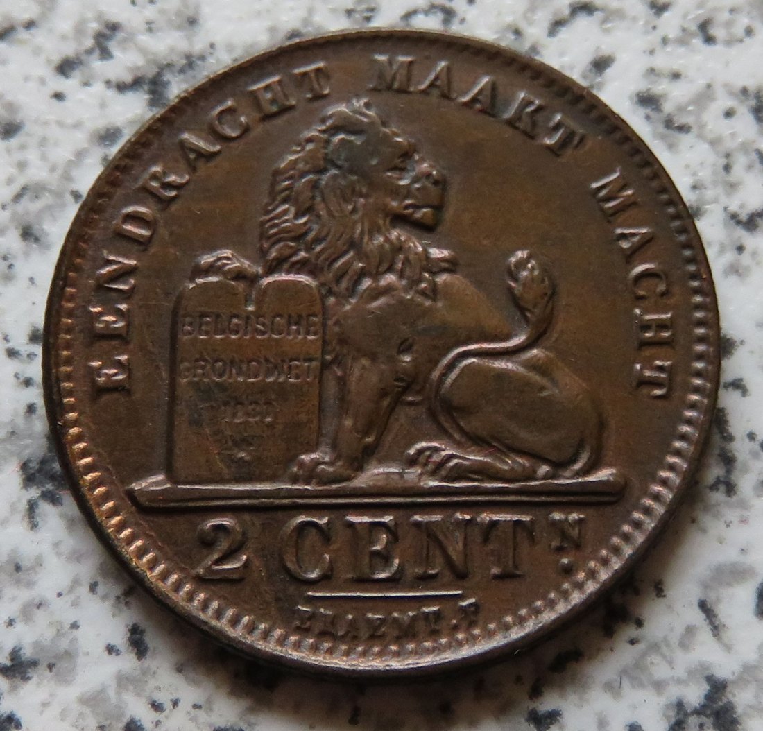  Belgien 2 Centimes 1912, flämisch   
