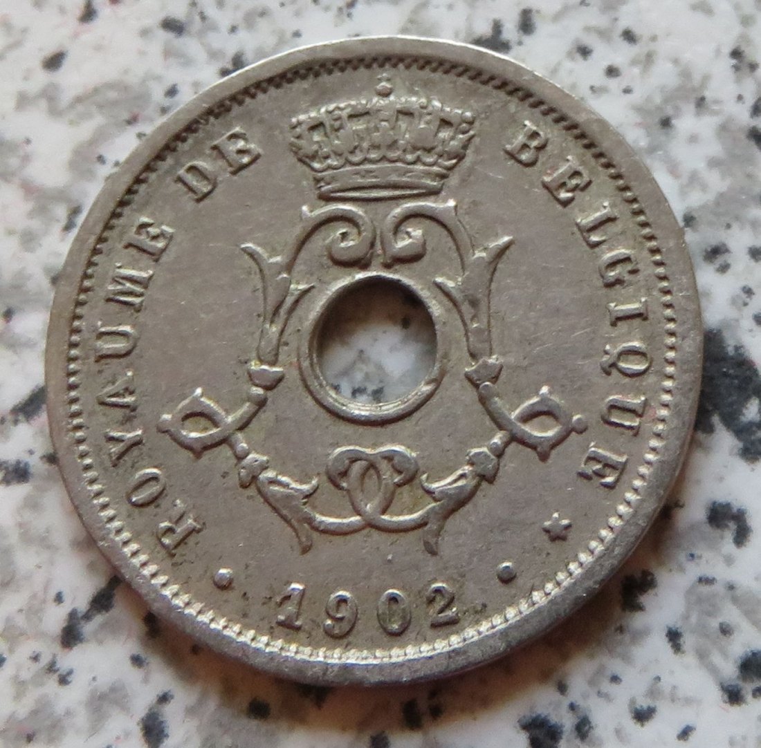  Belgien 5 Centimes 1902, französisch   
