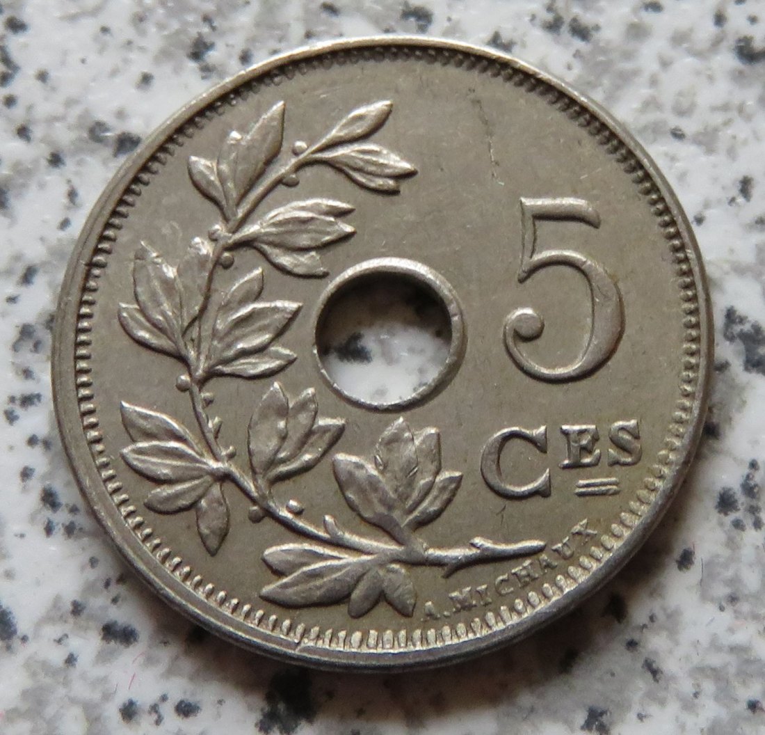  Belgien 5 Centimes 1920, französisch   