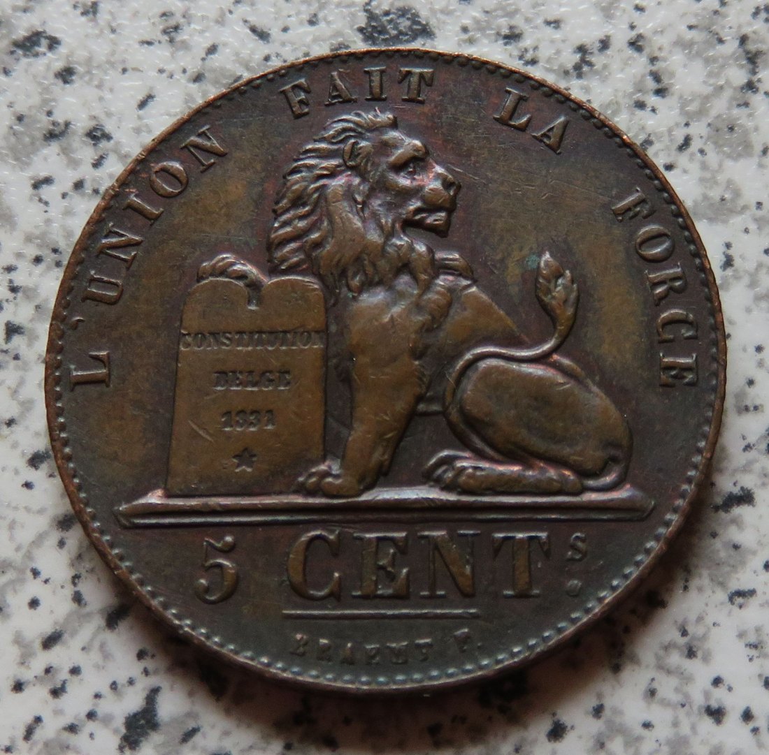  Belgien 5 Centimes 1852   
