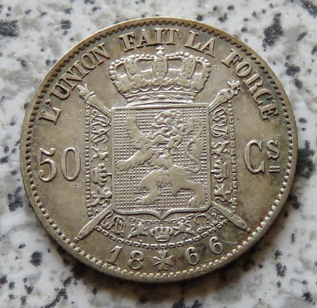  Belgien 50 Centimes 1866   