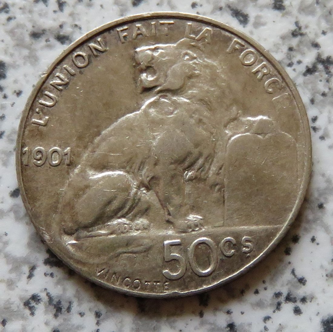  Belgien 50 Centimes 1901, französisch   