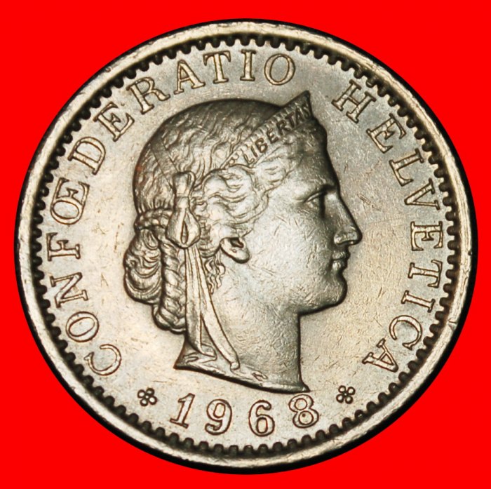 Ⰶ FREIHEIT (1881-2025): SCHWEIZ ★ 20 RAPPEN 1968B! STEMPEL I+A! ★OHNE VORBEHALT!