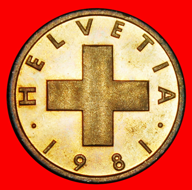  Ⰶ WHEAT SPRIG 1948-2006: SWITZERLAND★1 RAPPEN 1981★DIES II+C★UNC MINT LUSTRE★LOW START ★ NO RESERVE!   