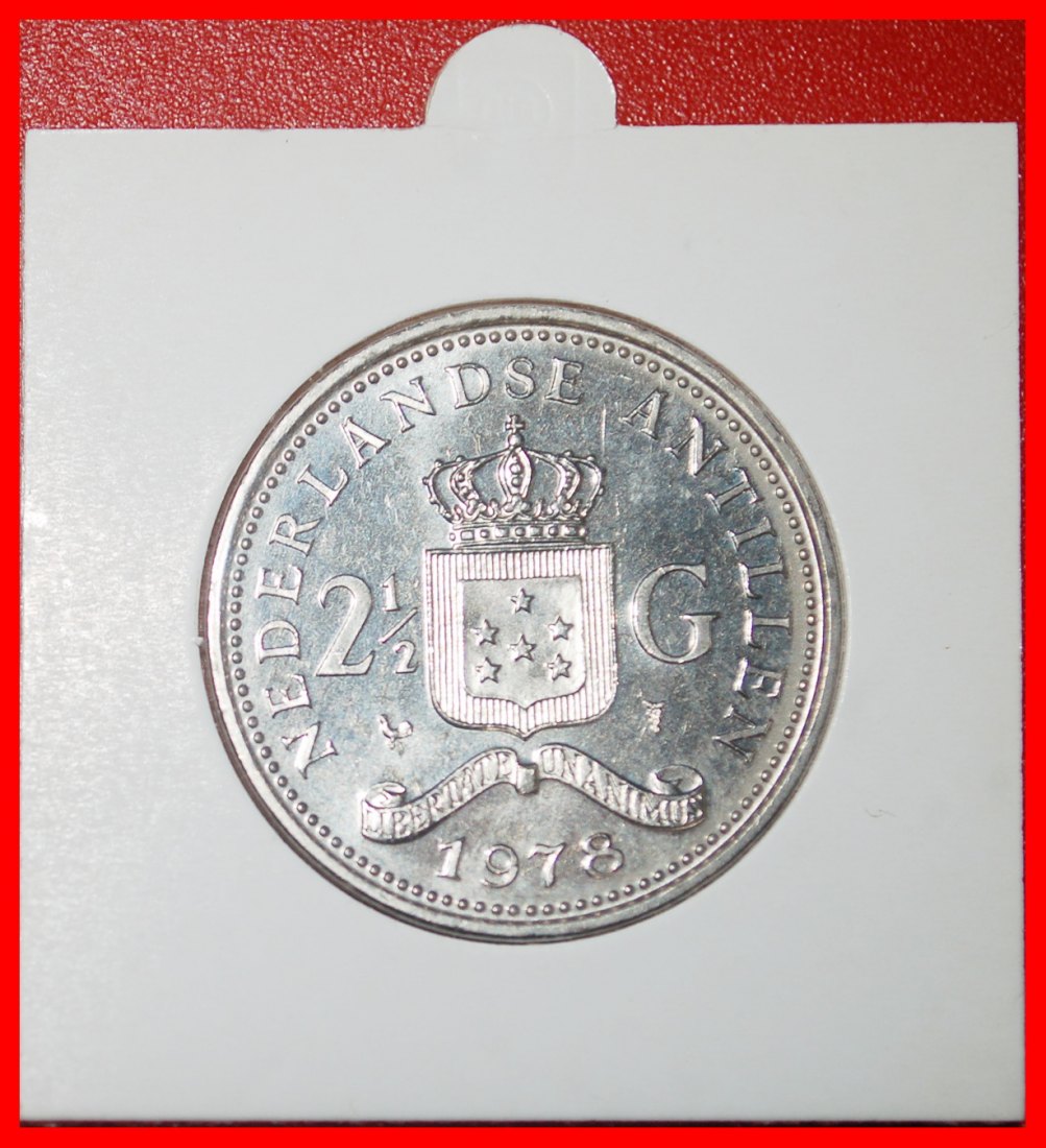 Ⰶ WITH ARUBA (1978-1980):NETHERLANDS ANTILLES★2 1/2 GULDENS 1978! UNC HOLDER★LOW START ★ NO RESERVE!