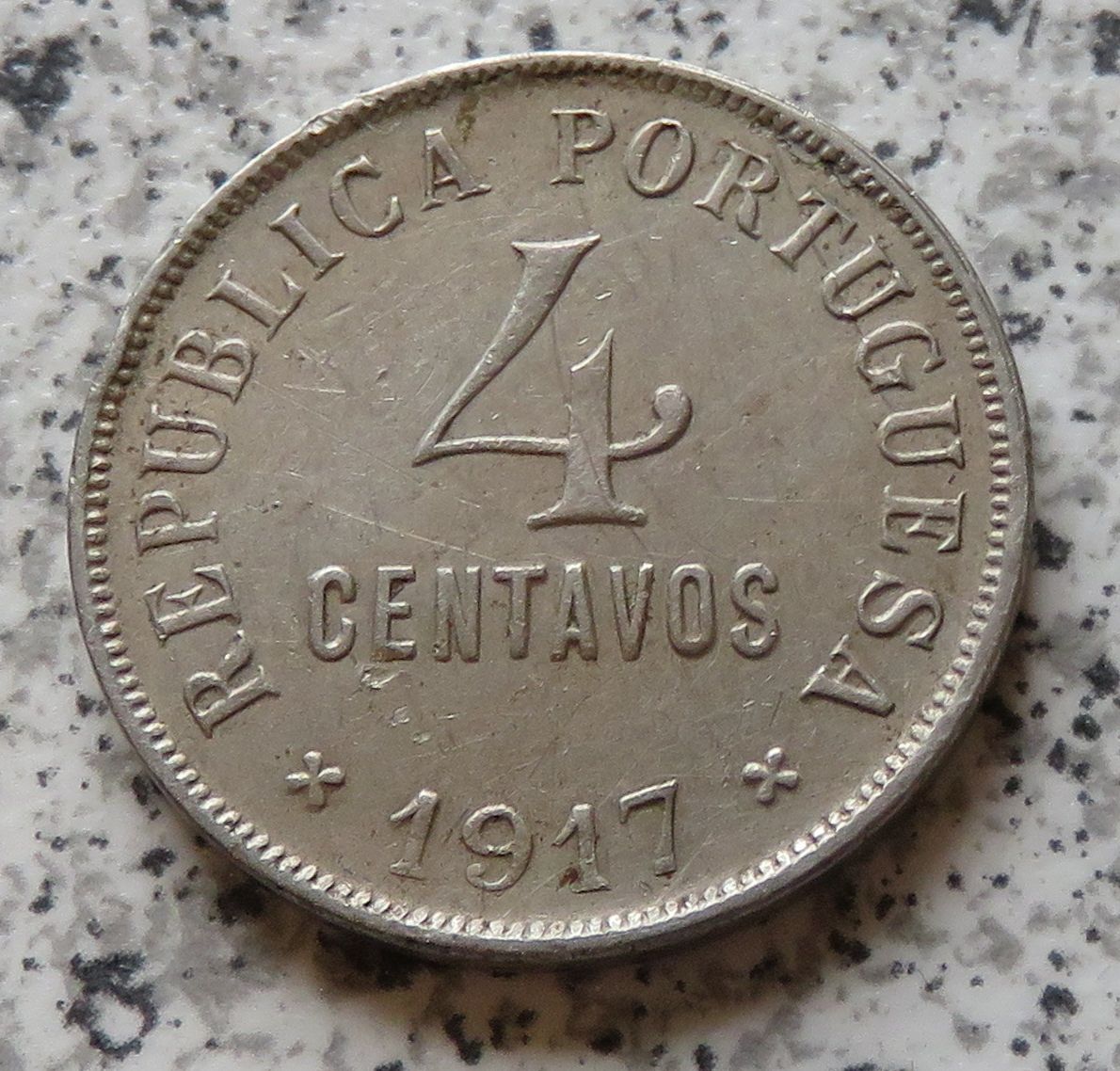  Portugal 4 Centavos 1917   