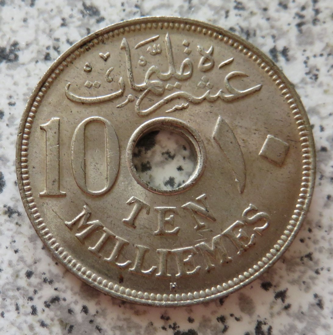  Ägypten 10 Milliemes AH1335 (1917 H), besser   