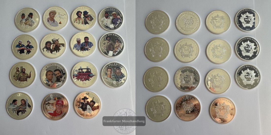  Deutschland 2x Benefiz & 13x Hill/Spencer Silber-Medaillen FM-Frankfurt Feinsilber: 73,2g   