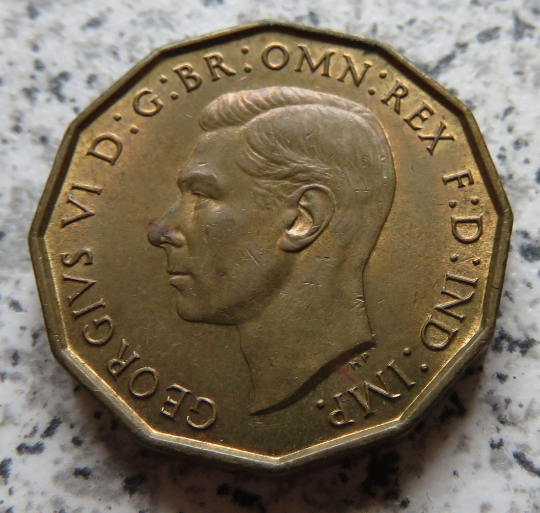  Großbritannien 3 Pence 1937, Erhaltung   