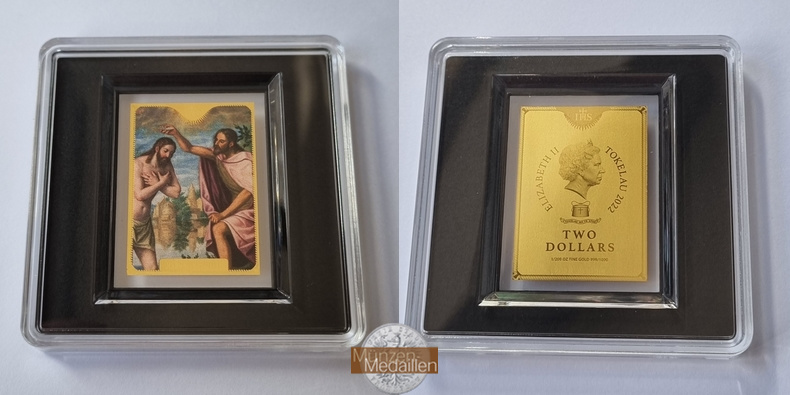  Tokelau 2 Dollar Johannes der Täufer 1/200 Unze MM-Frankfurt Feingold: 0,155g   