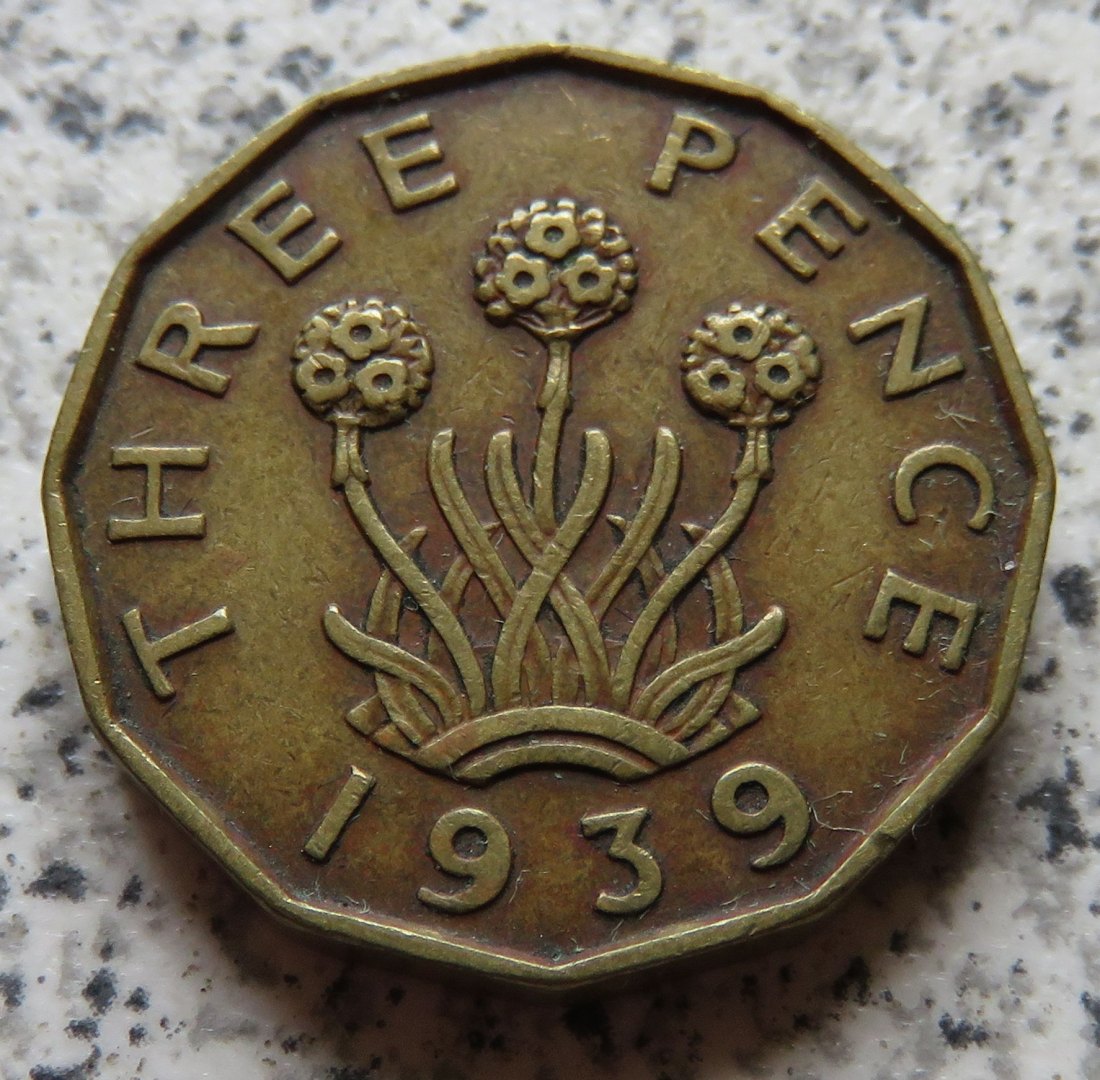 Großbritannien 3 Pence 1939   