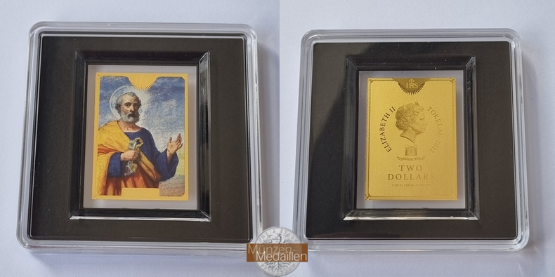  Tokelau 2 Dollar Petrus 1/200 Unze MM-Frankfurt Feingold: 0,155g   