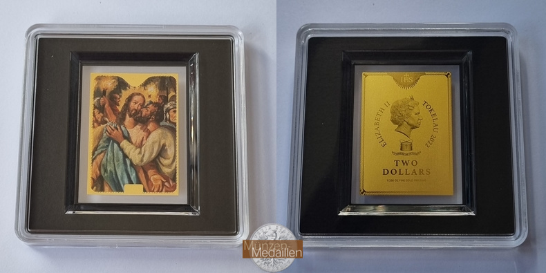  Tokelau 2 Dollar Judas 1/200 Unze MM-Frankfurt Feingold: 0,155g   