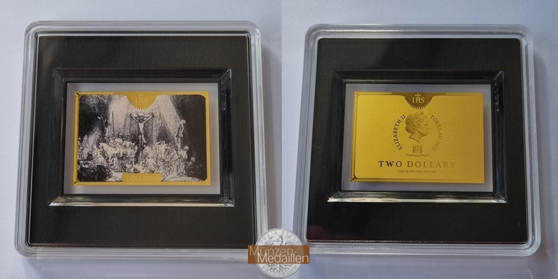  Tokelau 2 Dollar Golgotha 1/200 Unze MM-Frankfurt Feingold: 0,155g   