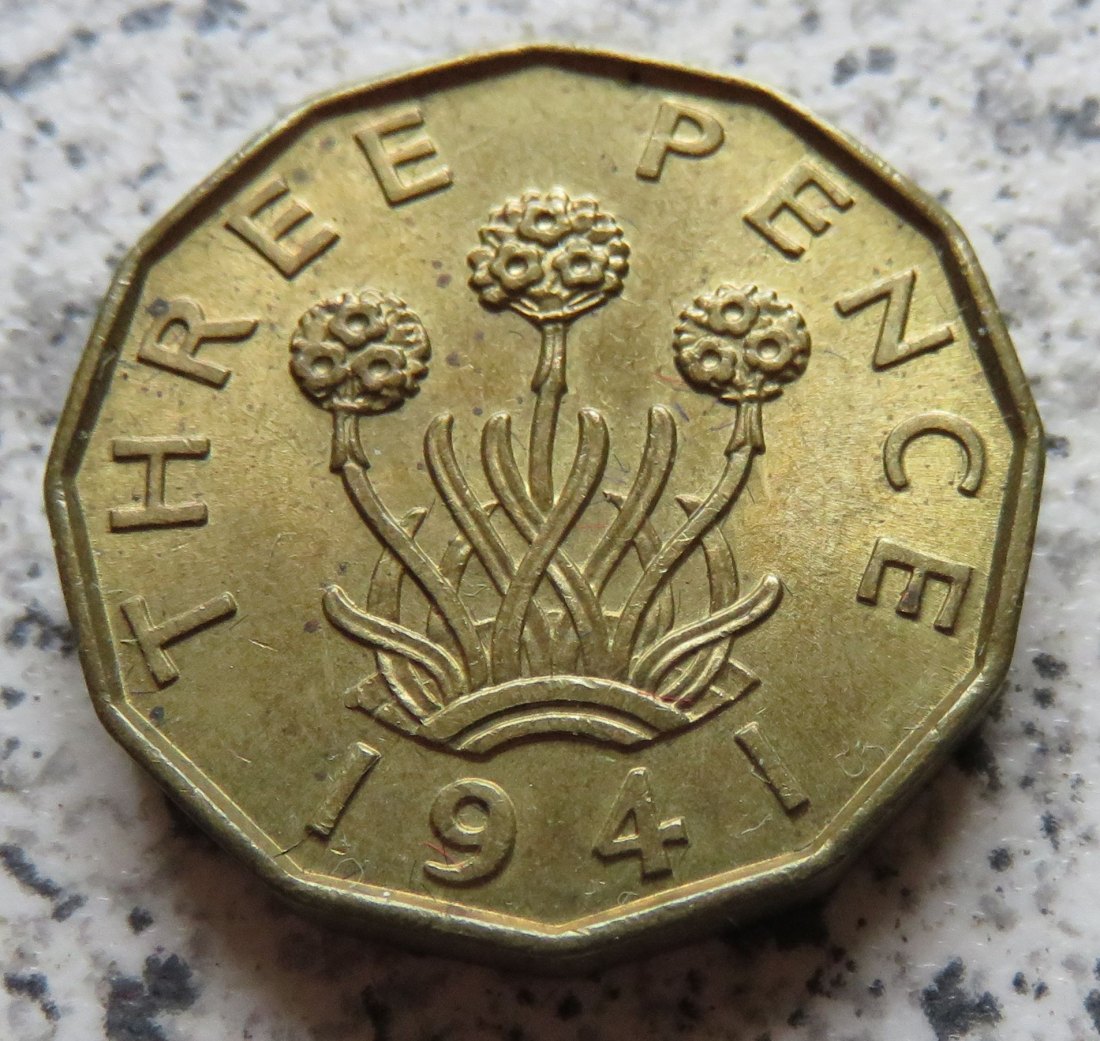  Großbritannien 3 Pence 1941, Erhaltung   