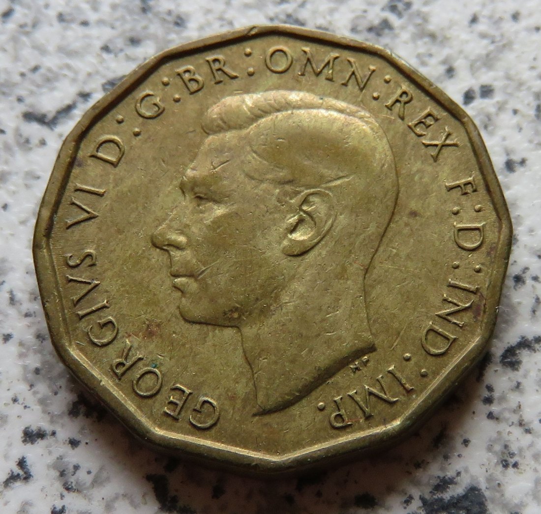  Großbritannien 3 Pence 1942, besser   