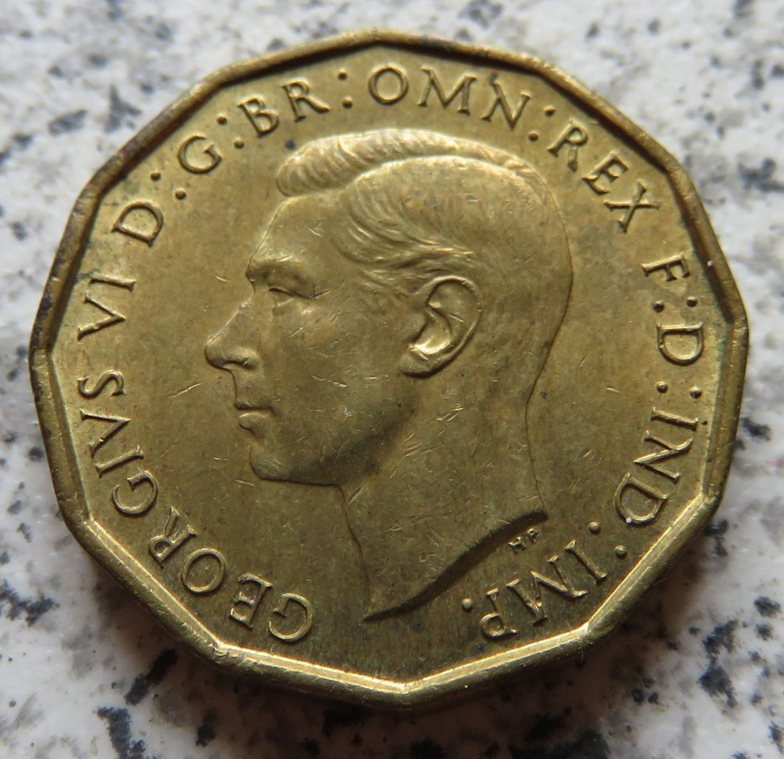  Großbritannien 3 Pence 1944, Erhaltung   