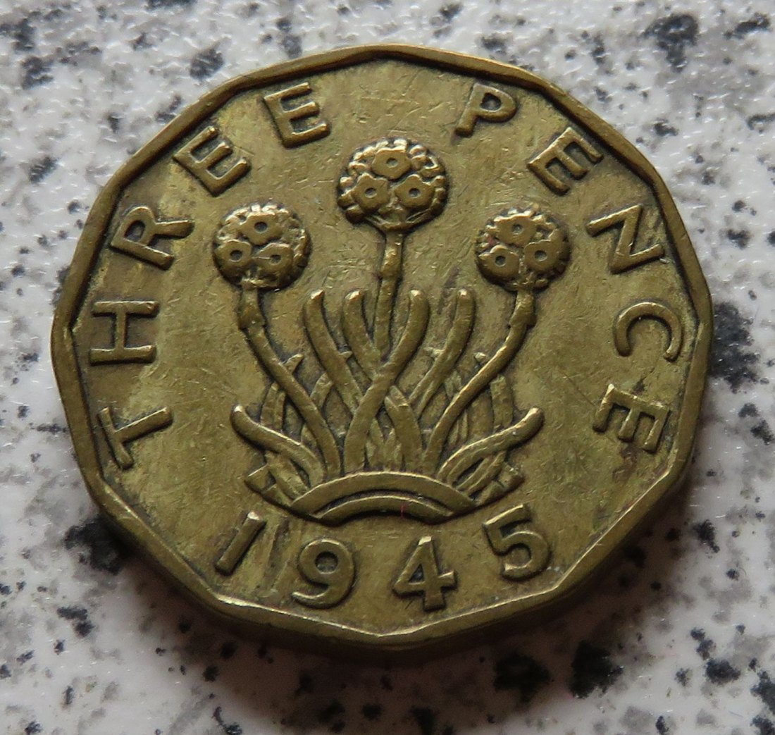  Großbritannien 3 Pence 1945   