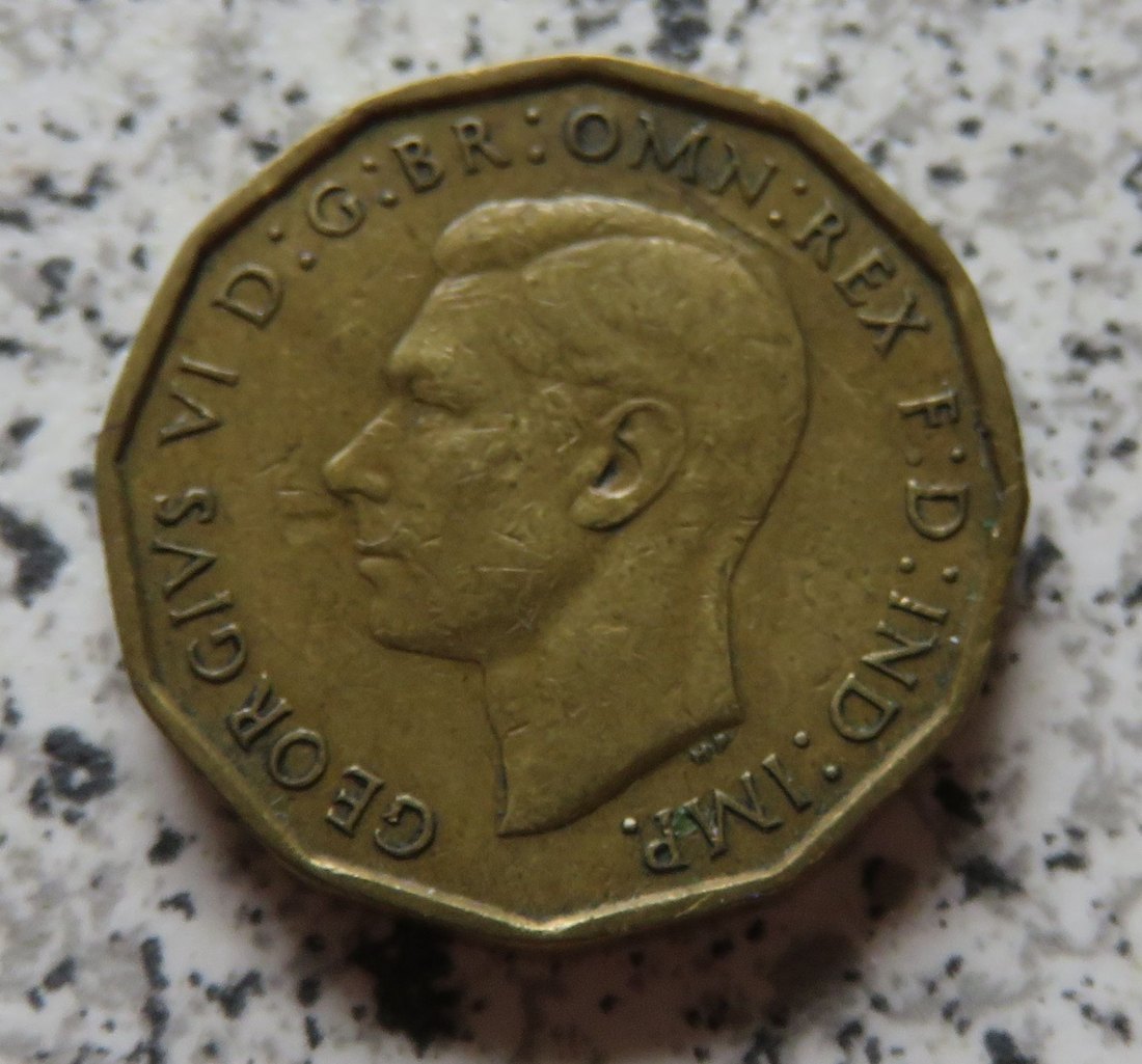  Großbritannien 3 Pence 1946, seltener und besser   