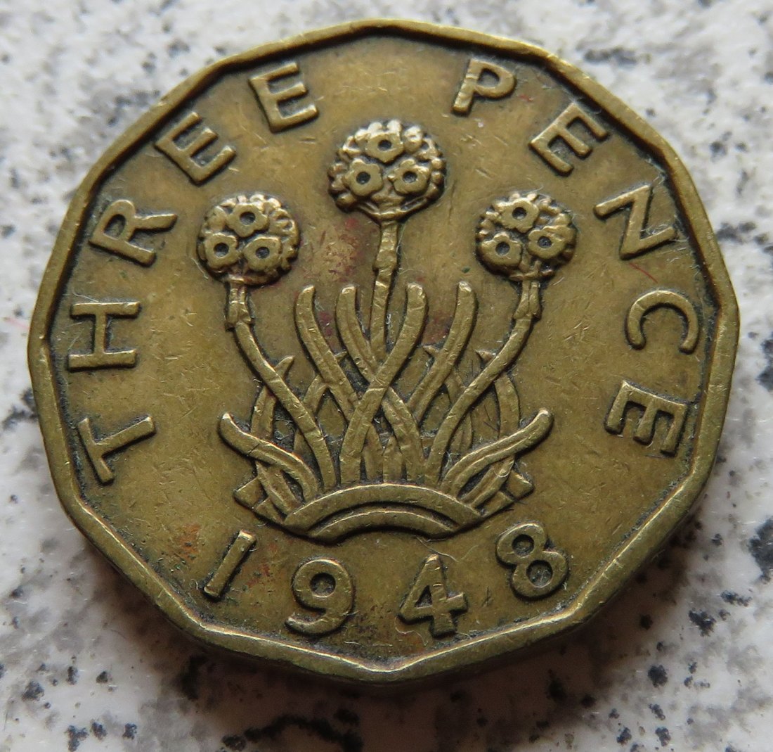  Großbritannien 3 Pence 1948   
