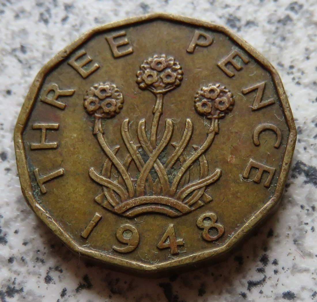  Großbritannien 3 Pence 1948   