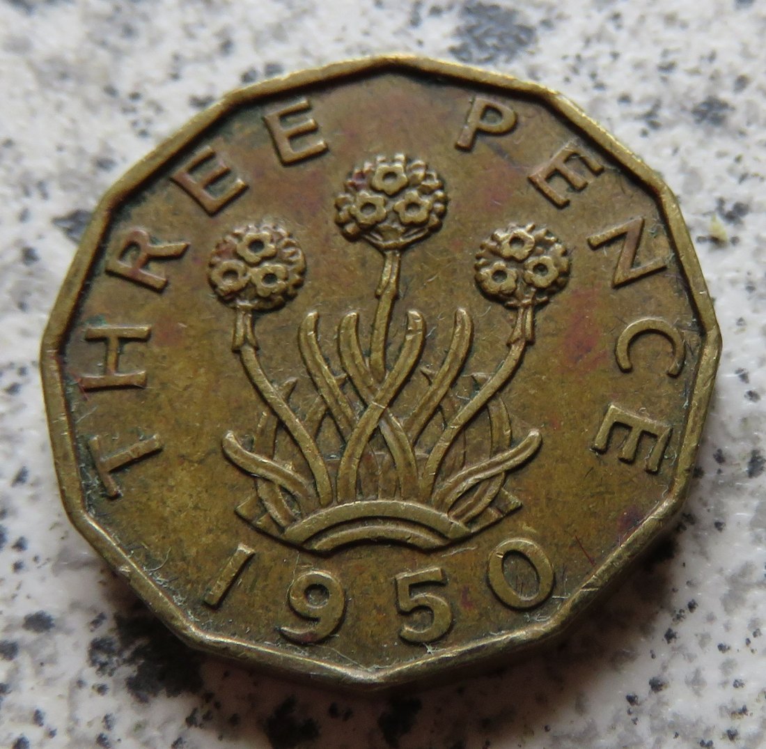  Großbritannien 3 Pence 1950   