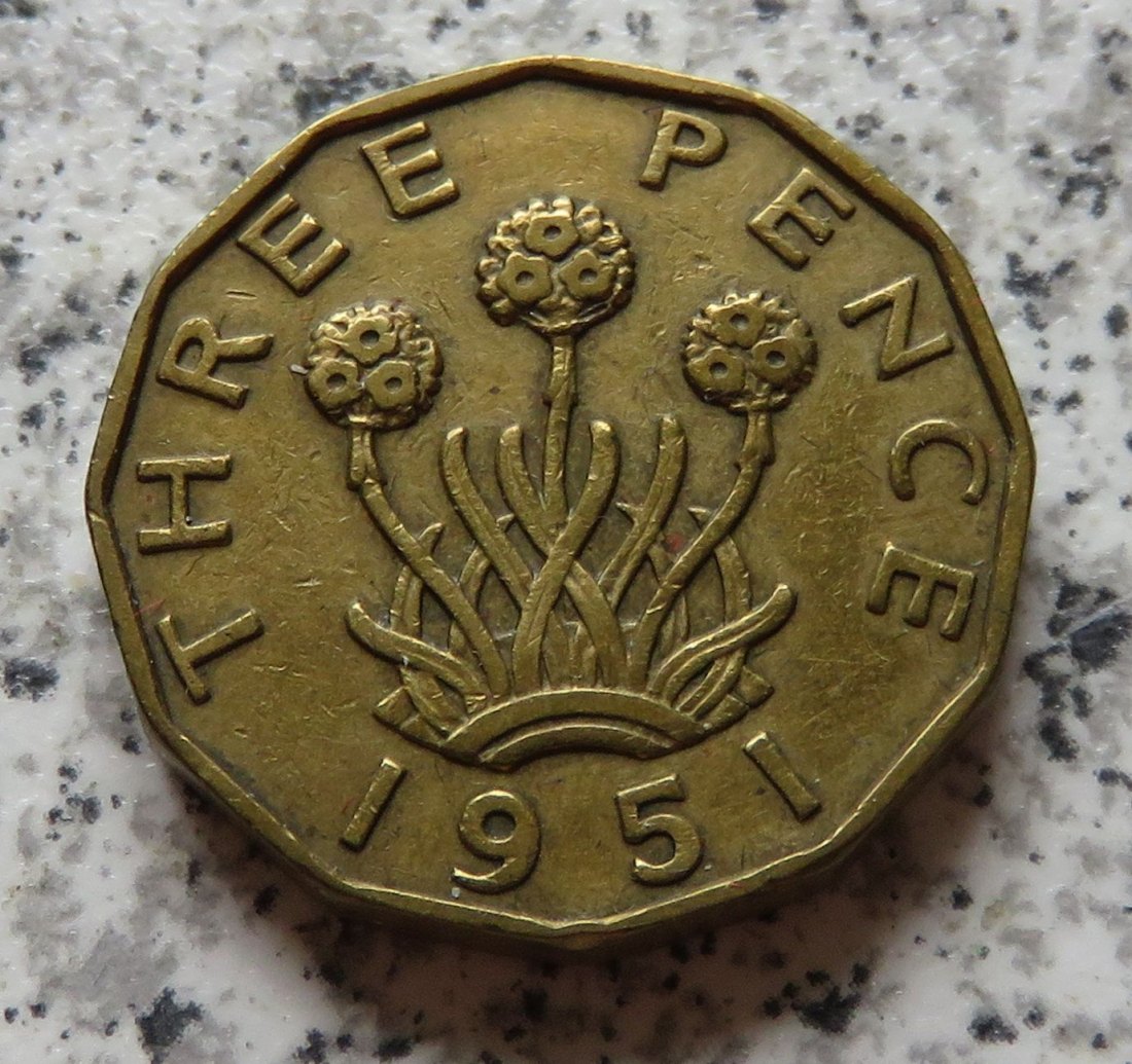  Großbritannien 3 Pence 1951   