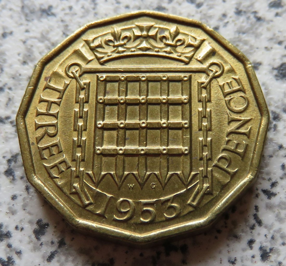  Großbritannien 3 Pence 1953   