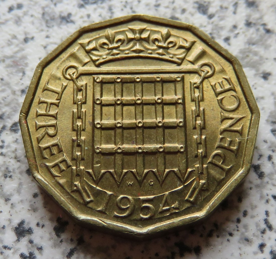  Großbritannien 3 Pence 1954   
