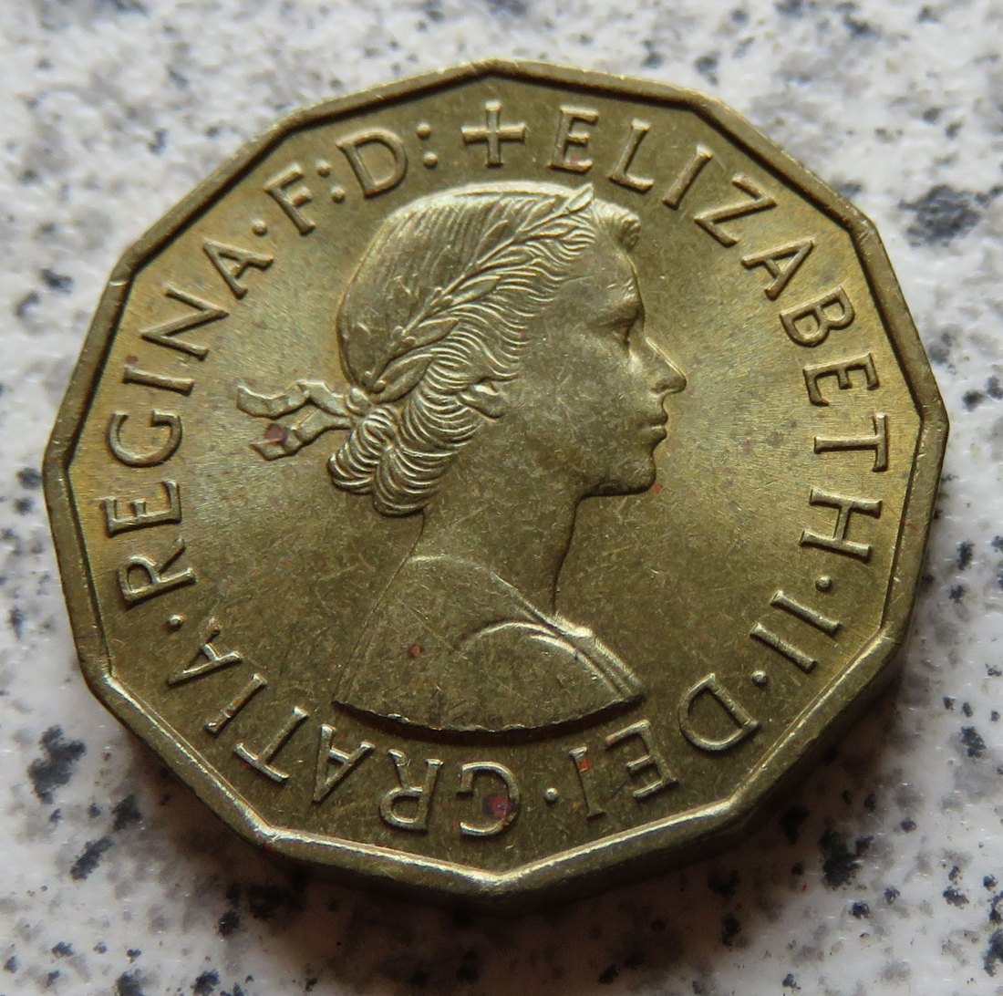  Großbritannien 3 Pence 1954   