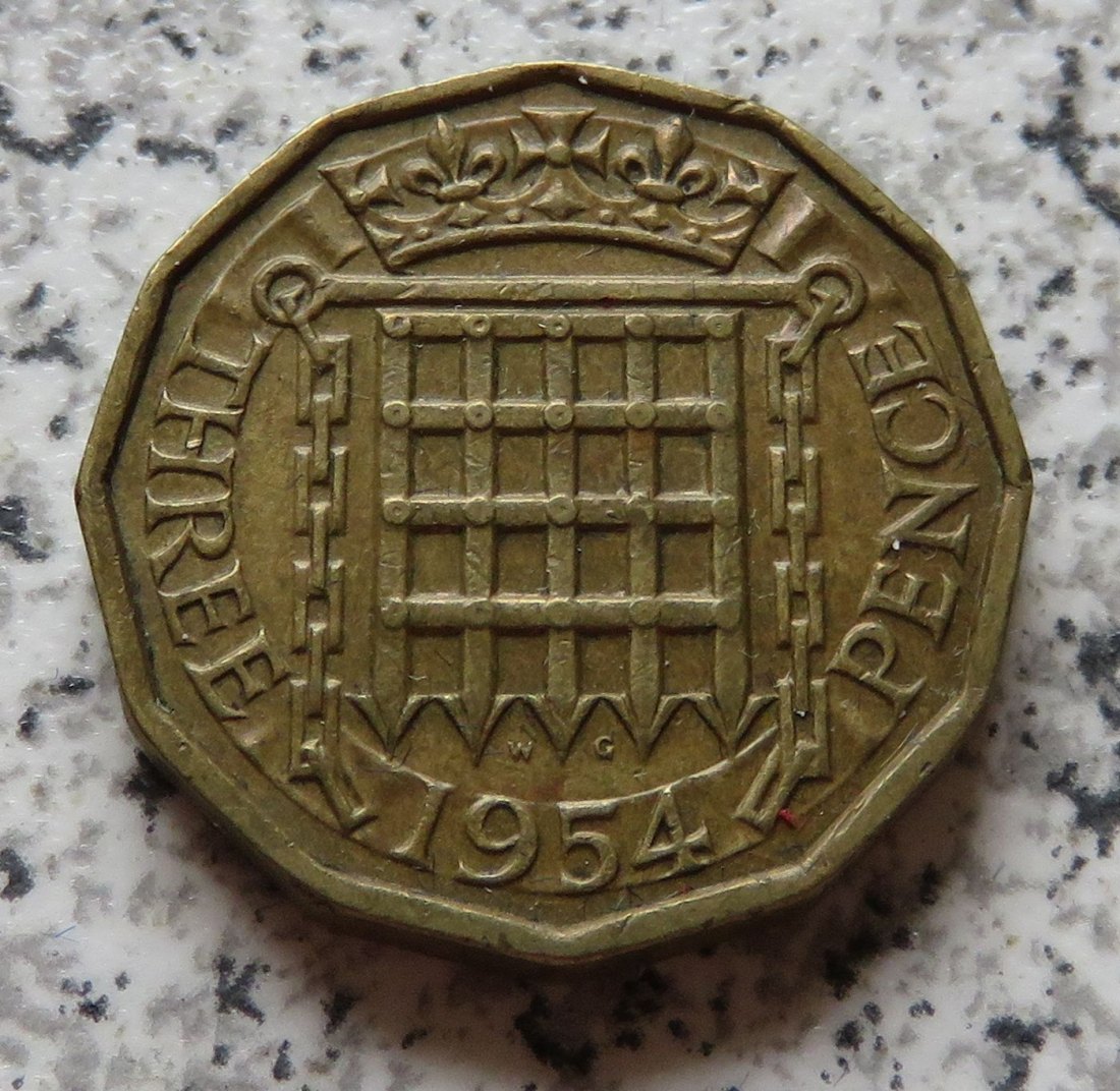  Großbritannien 3 Pence 1954   