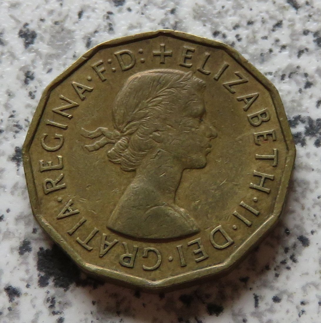  Großbritannien 3 Pence 1954   