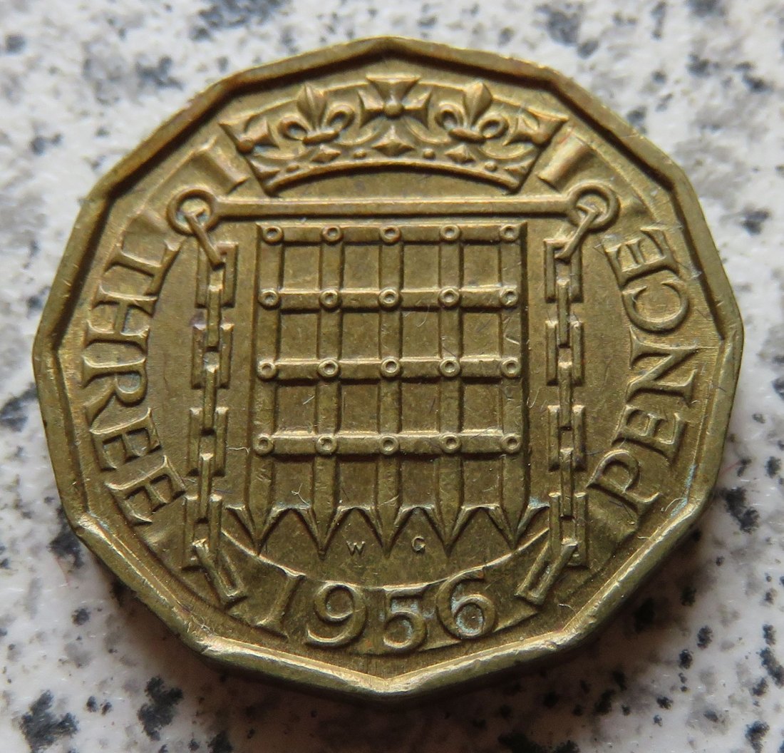  Großbritannien 3 Pence 1956   