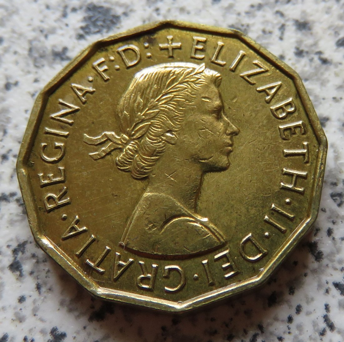  Großbritannien 3 Pence 1957   