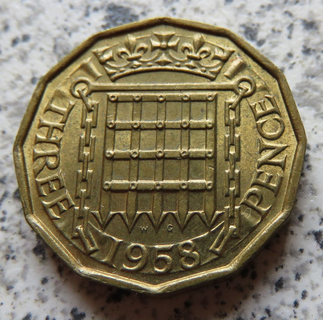  Großbritannien 3 Pence 1958   