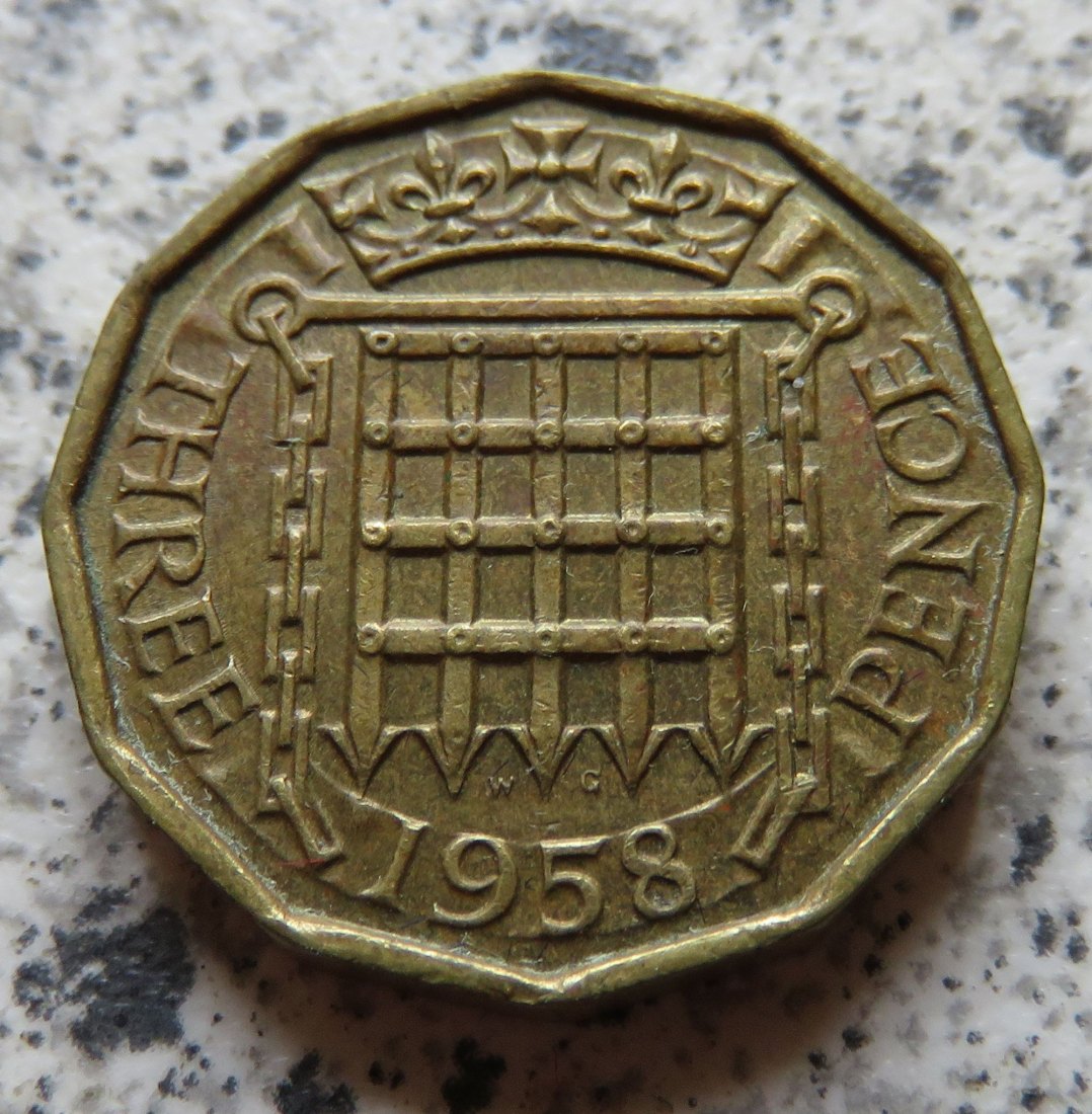  Großbritannien 3 Pence 1958   