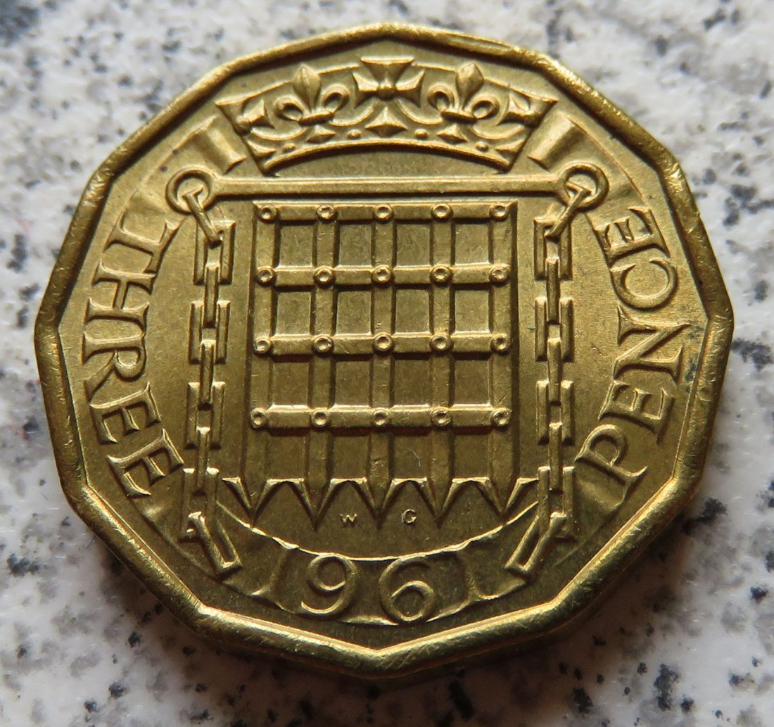  Großbritannien 3 Pence 1961   