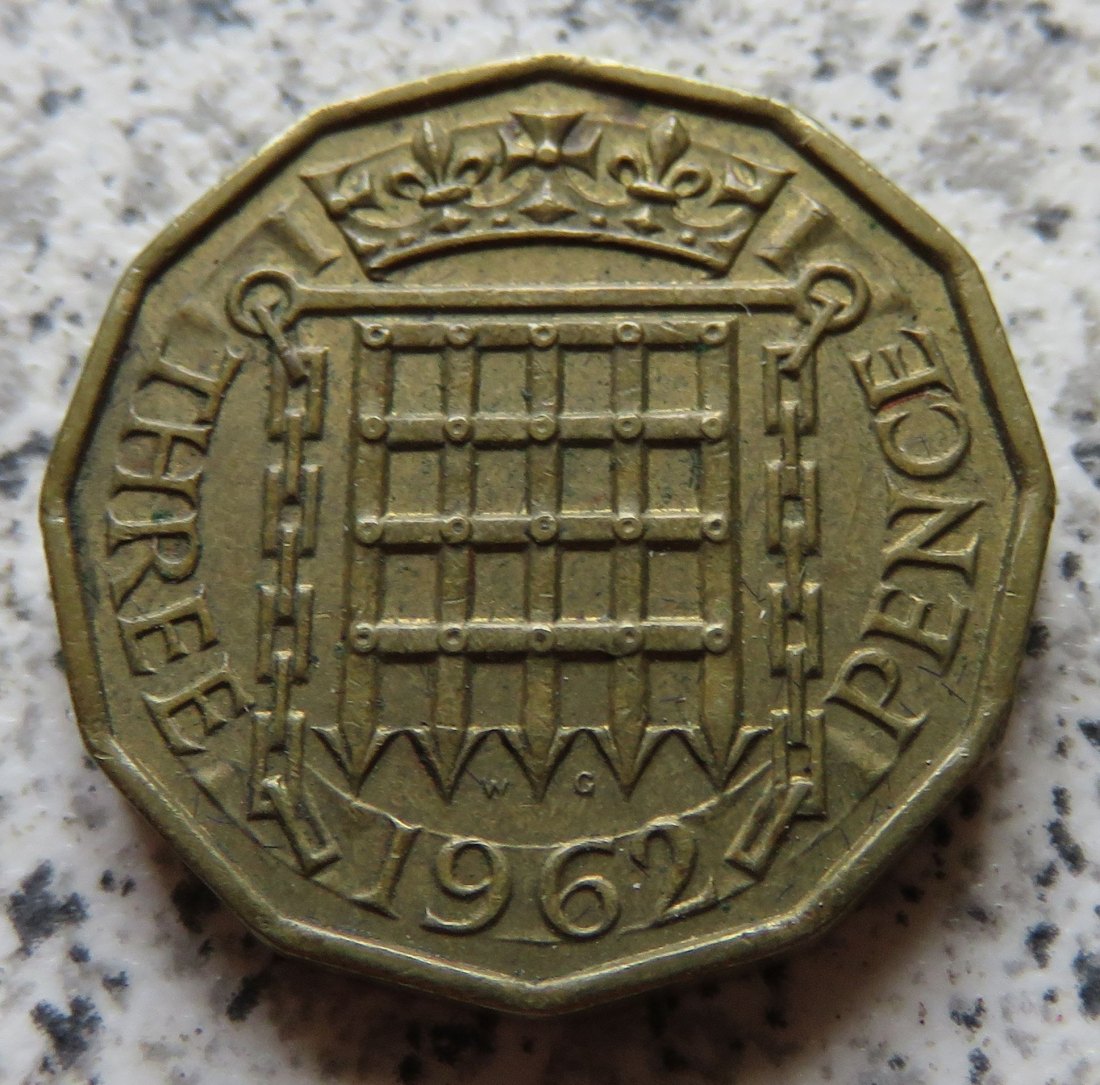  Großbritannien 3 Pence 1962   