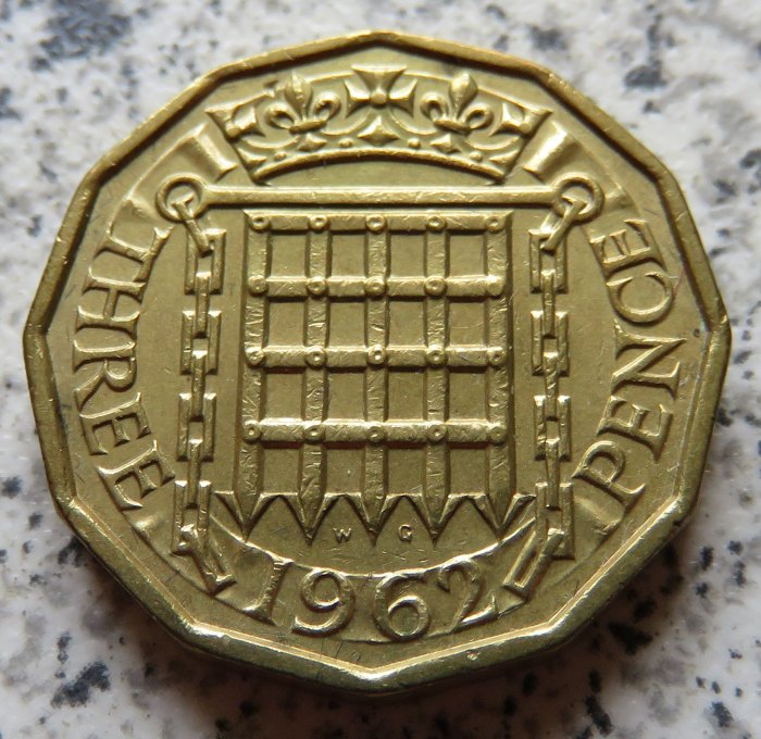  Großbritannien 3 Pence 1962   
