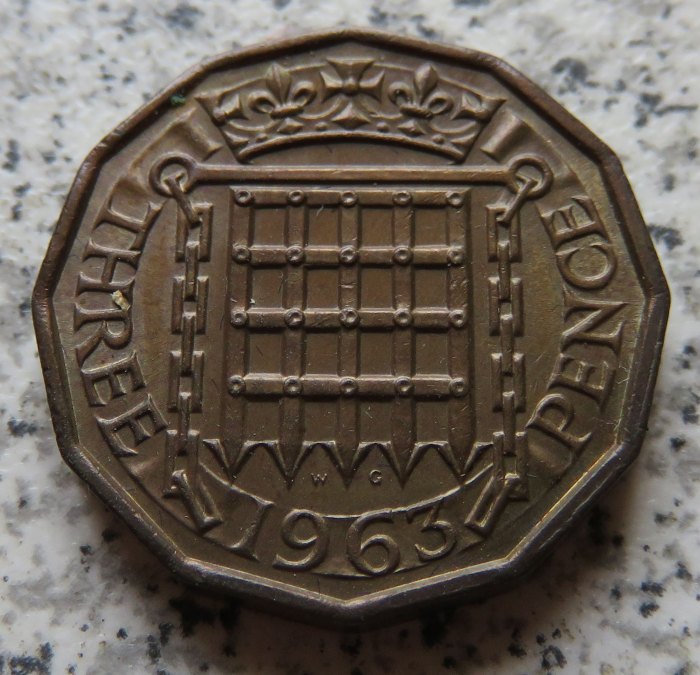  Großbritannien 3 Pence 1963   