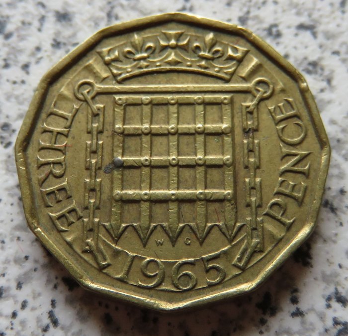  Großbritannien 3 Pence 1965   