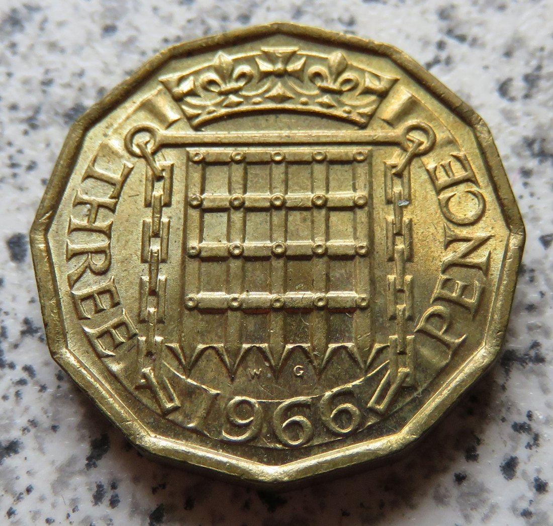  Großbritannien 3 Pence 1966   