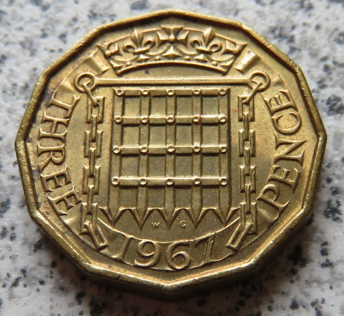  Großbritannien 3 Pence 1967   